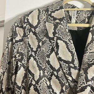 Snakeskin pleather trench coat!